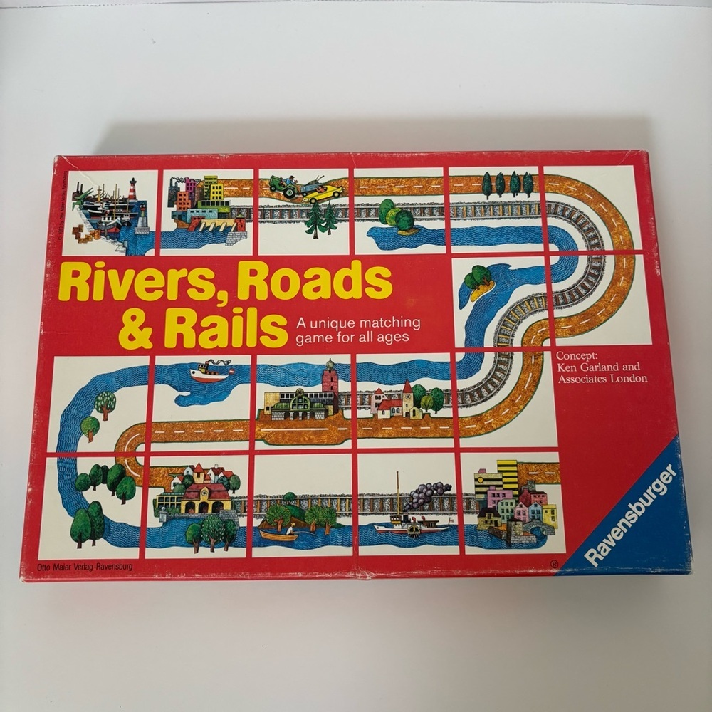 Rivers Roads and Rails Game Ravensburger Vintage Matching Complete Educational